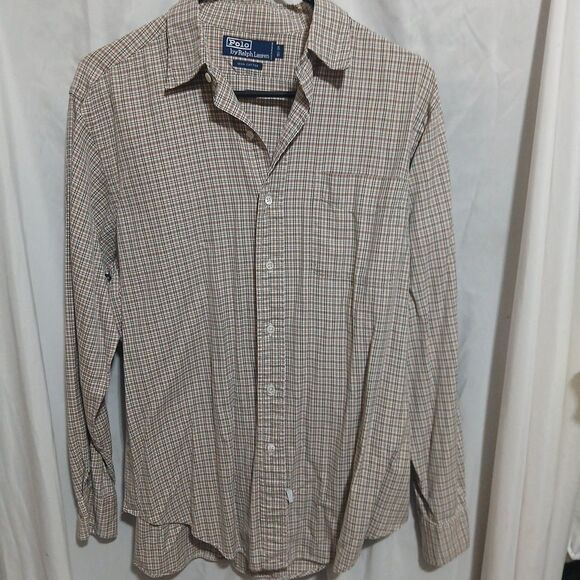 Polo Ralph Lauren Vintage Multicolor Check Print Flannel Shirt Size M Mens - Picture 1 of 7